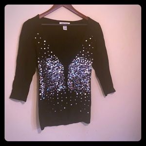WHBM black sequined sweater